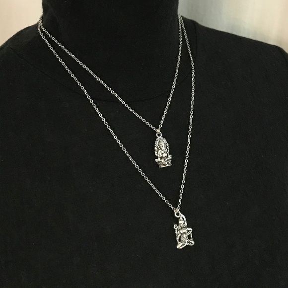 Hindu Ganesha & Shiva Handmade 2-Layer Silver Necklace - Picture 9 of 15